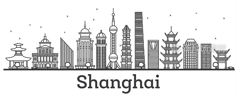 用现代建筑勾勒出上海的天际线。