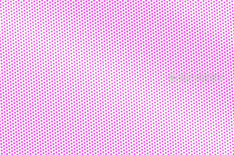 粉红色上的白色点半调。半色调矢量背景。正则分布梯度。