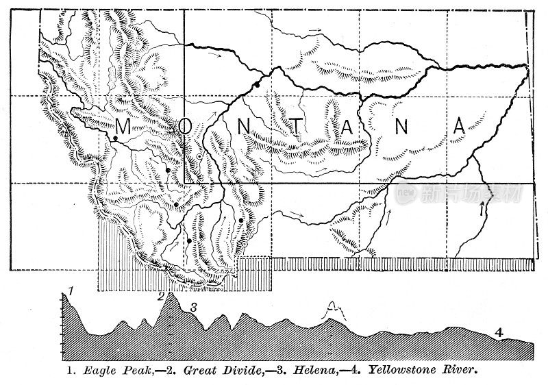 1886年蒙大拿州地图