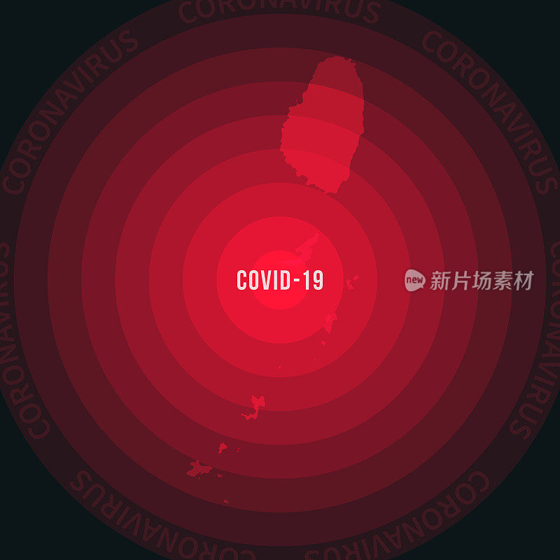 圣文森特和格林纳丁斯COVID-19传播地图。冠状病毒爆发