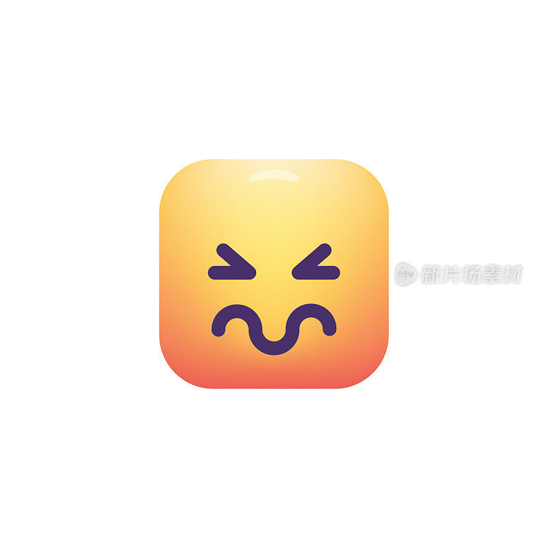 Emoticon设计立方体形状颜色渐变