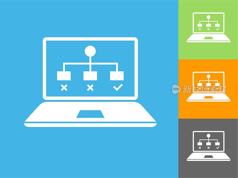 笔记本电脑与网站流程图图标