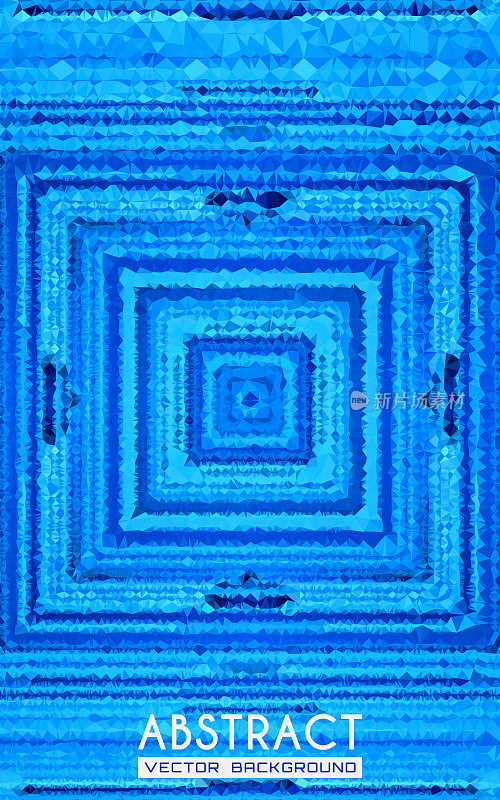 蓝色抽象多边形正方形构成图形艺术背景