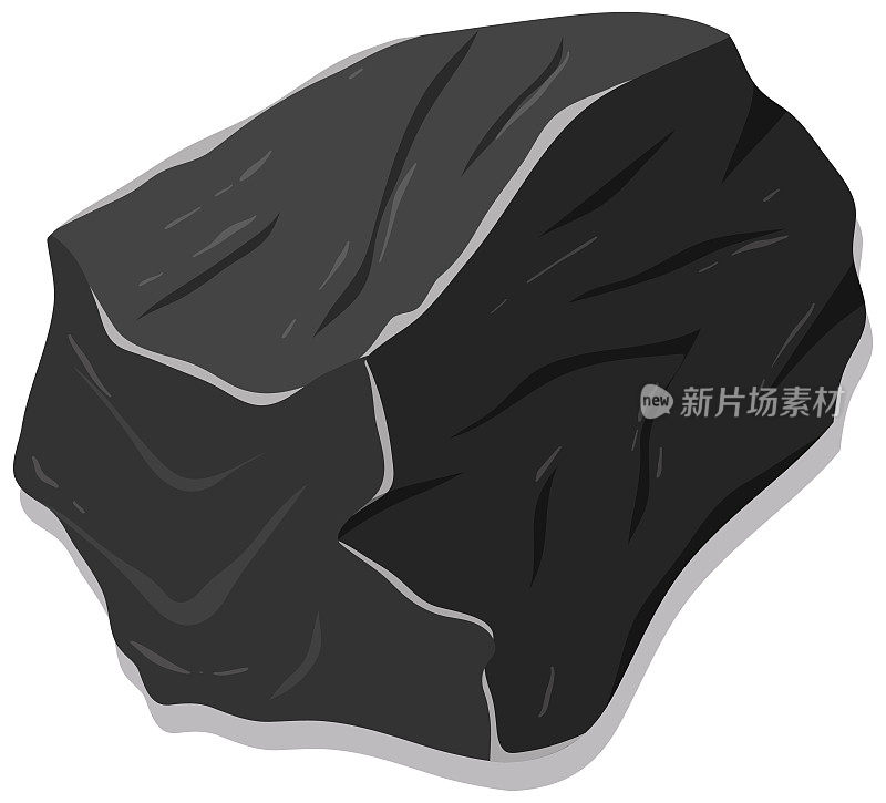 孤立在白色背景上的变质岩或黑色岩