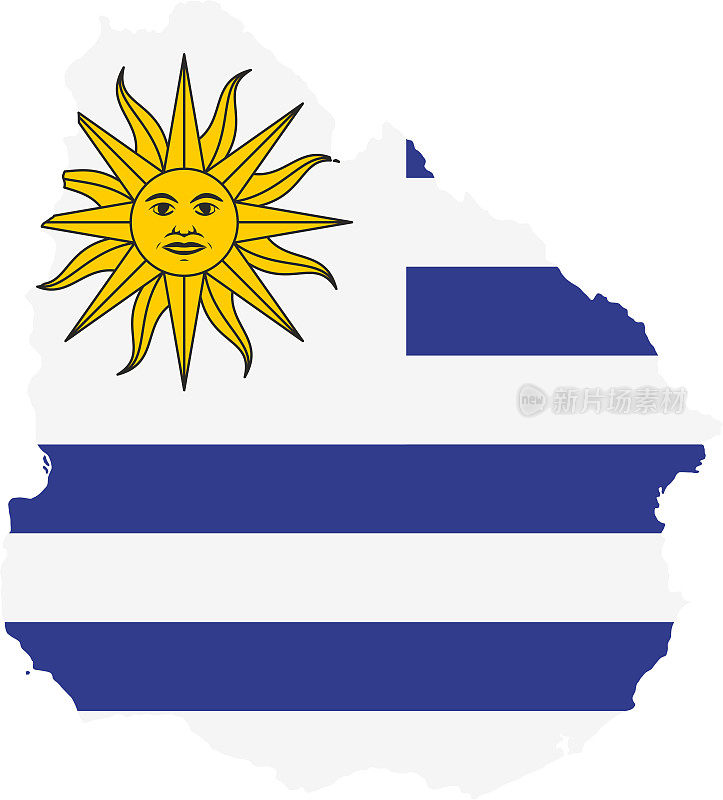 乌拉圭国旗地图