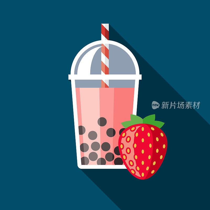 草莓奶茶口味图标