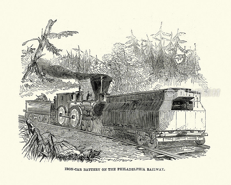 装甲火车，铁车电瓶，费城铁路，美国内战