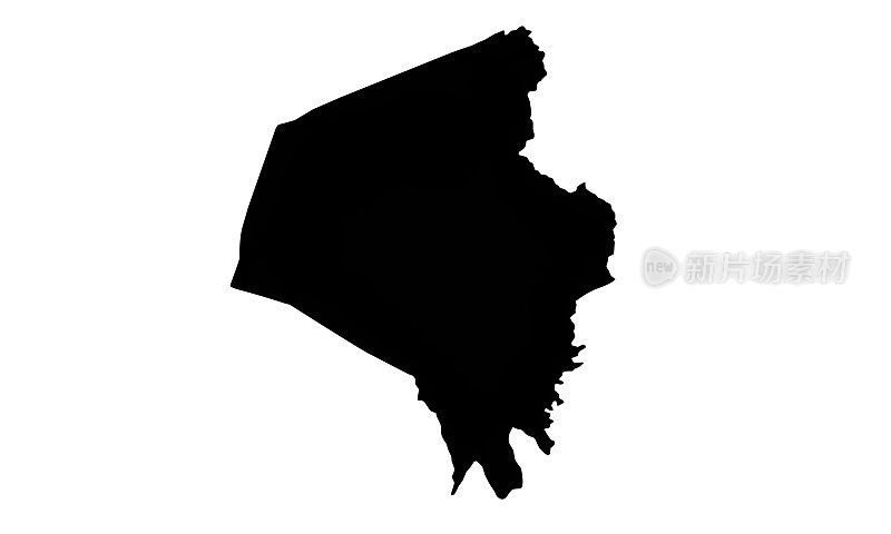 肯塔基州列克星敦市的黑色剪影地图