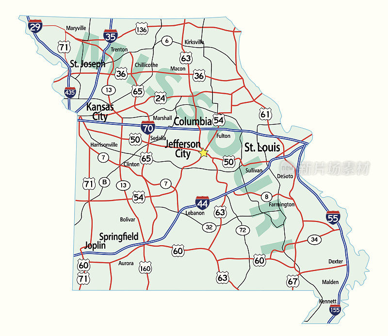 密苏里州际地图