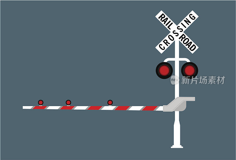 红白相间的铁路道口标志