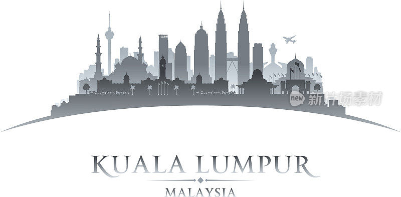 马来西亚吉隆坡天际线silhouette