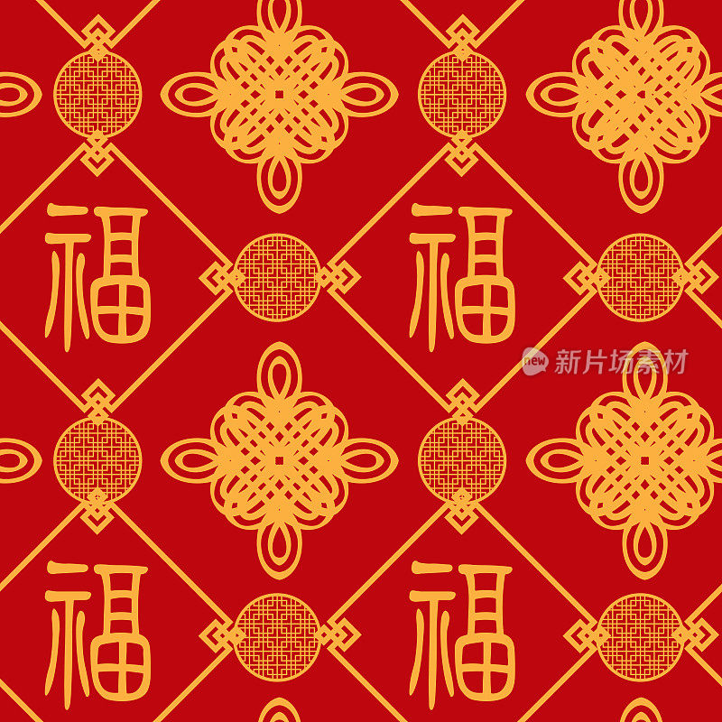 中国新年壁纸无缝图案背景