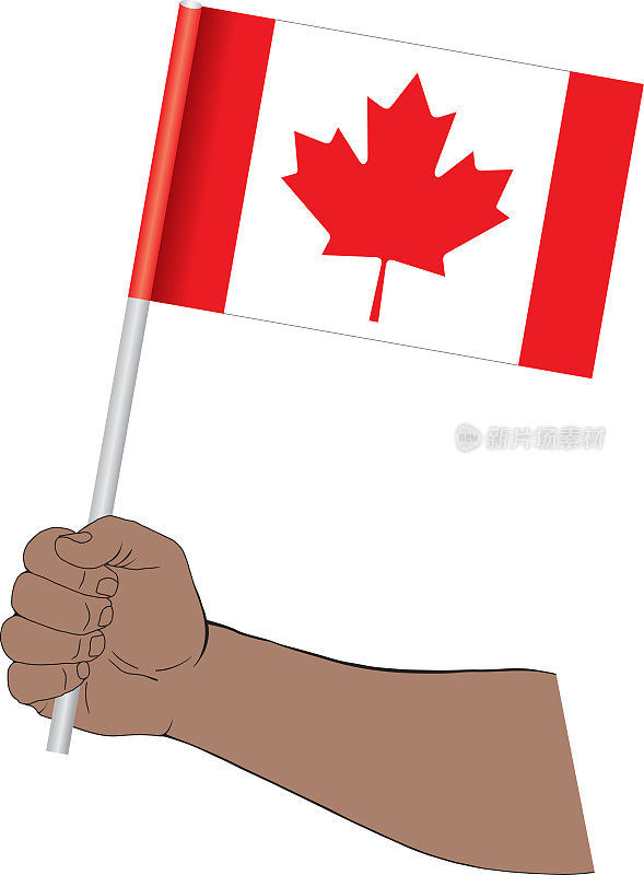 手握加拿大国旗