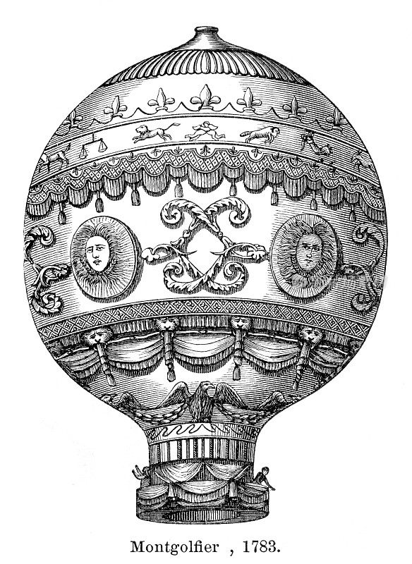 孟戈菲兄弟的热气球1783年，巴黎