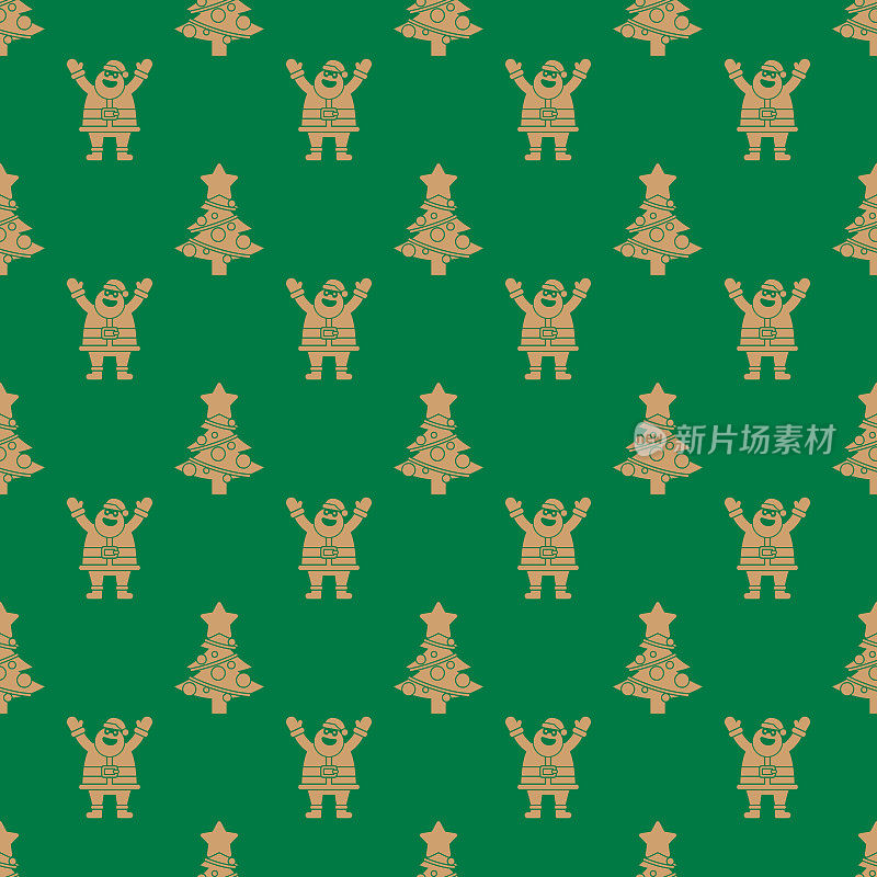 圣诞老人无缝图案