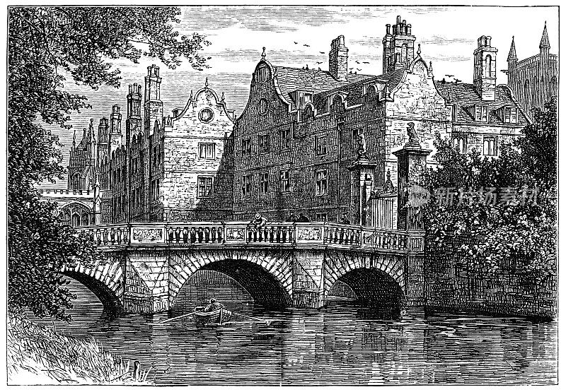 英国剑桥大学圣约翰学院的雷恩桥，建于19世纪