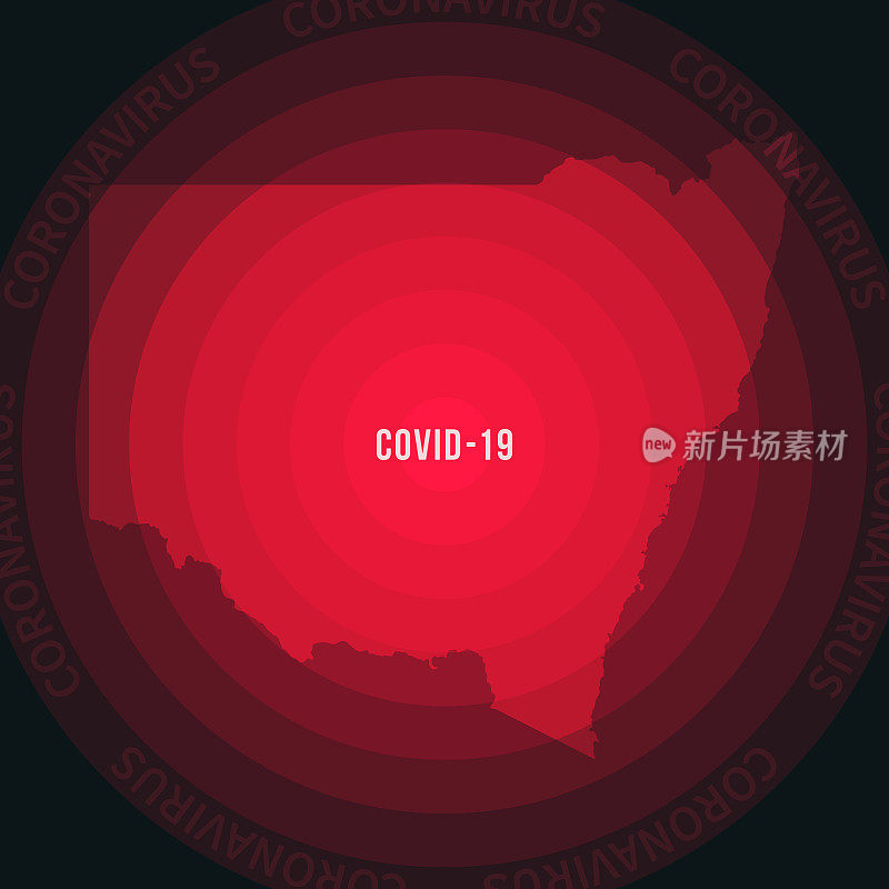 新南威尔士州COVID-19传播地图。冠状病毒爆发