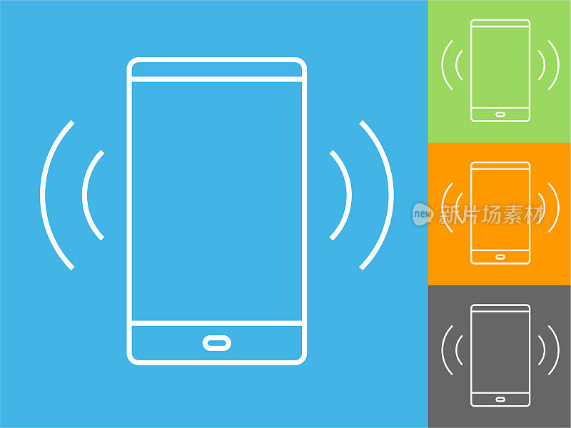 带有无线电波信号图标的手机