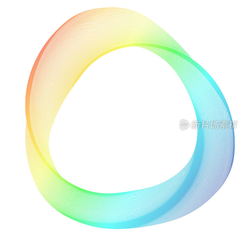 扭曲波图案由彩虹色的线