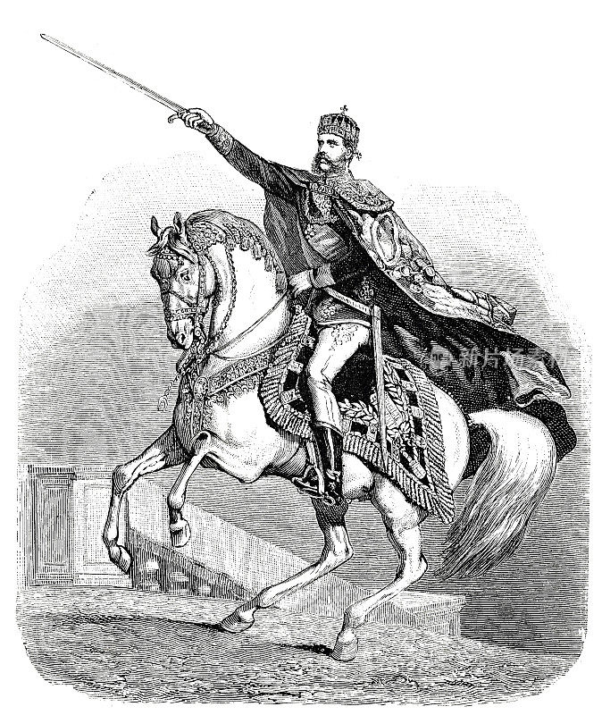 匈牙利皇帝弗朗茨・约瑟夫一世在布达佩斯的加冕山上加冕为匈牙利国王