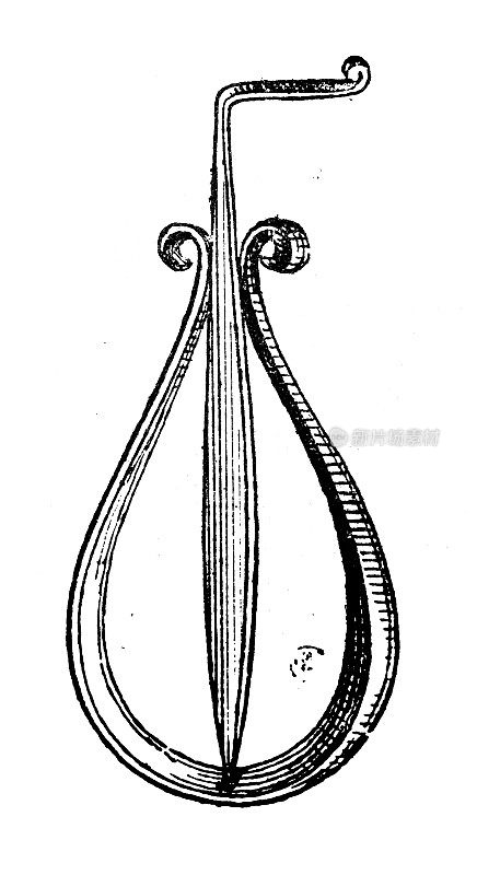 古董插图:犹太人的竖琴