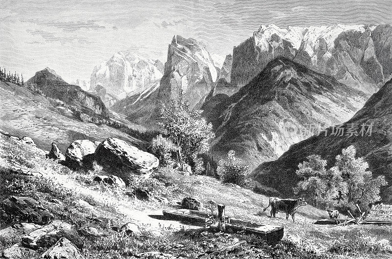 蒂罗尔的凯瑟尔伯格山脉和凯瑟尔塔尔山谷