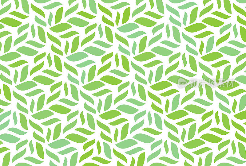 抽象的绿色白色矩形，复古风格的叶子图案，几何纹理背景，矢量插图，线条艺术