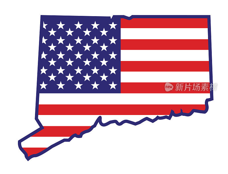 美国国旗康涅狄格州地图概述