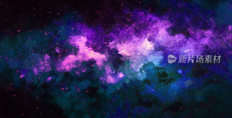 宇宙的插图。美丽多彩的空间背景。水彩宇宙