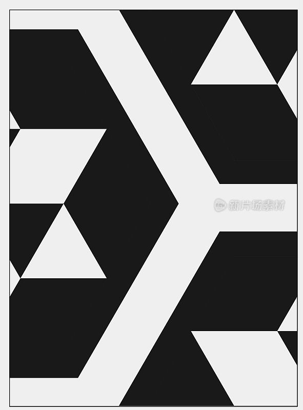 抽象的黑白几何极简主义图案背景