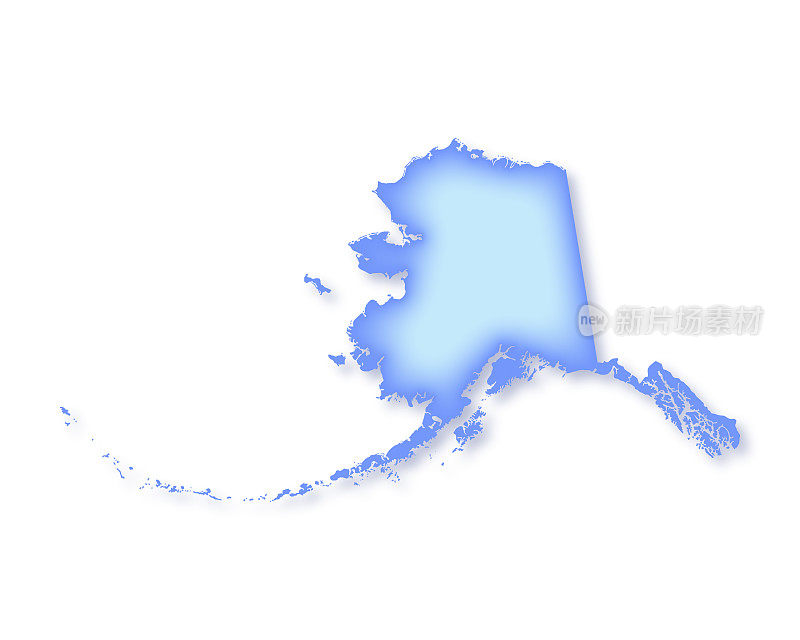 阿拉斯加软蓝色矢量地图插图