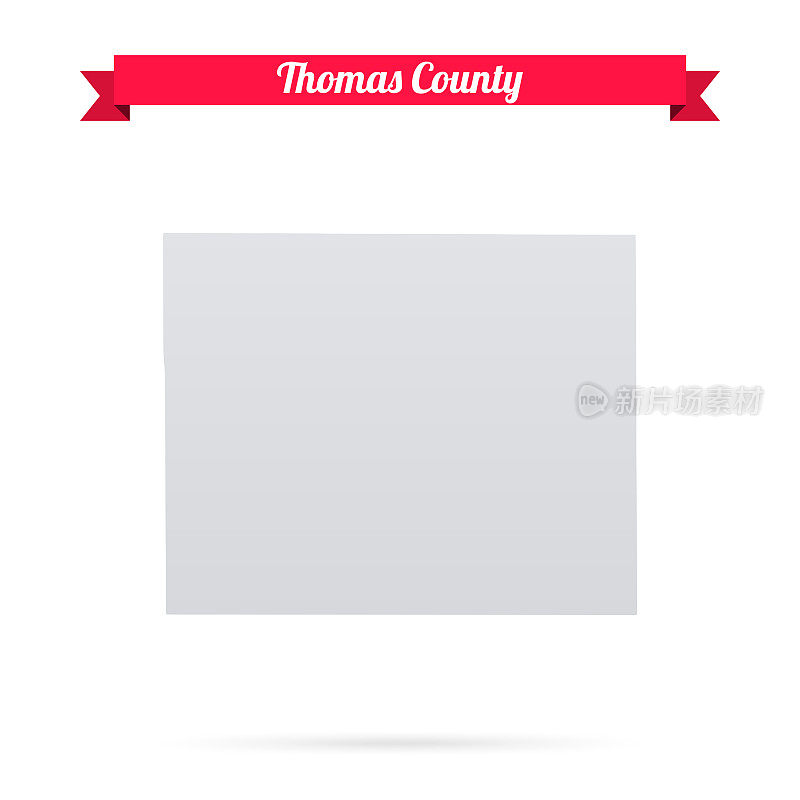 内布拉斯加州托马斯县。白底红旗地图
