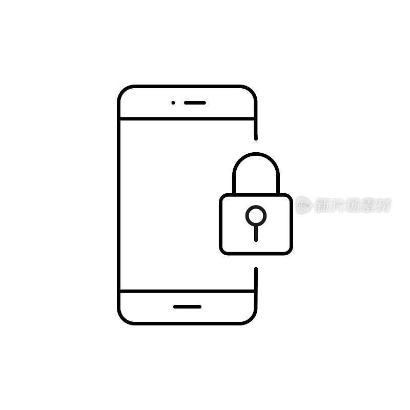 手机安全线路图标可编辑笔画