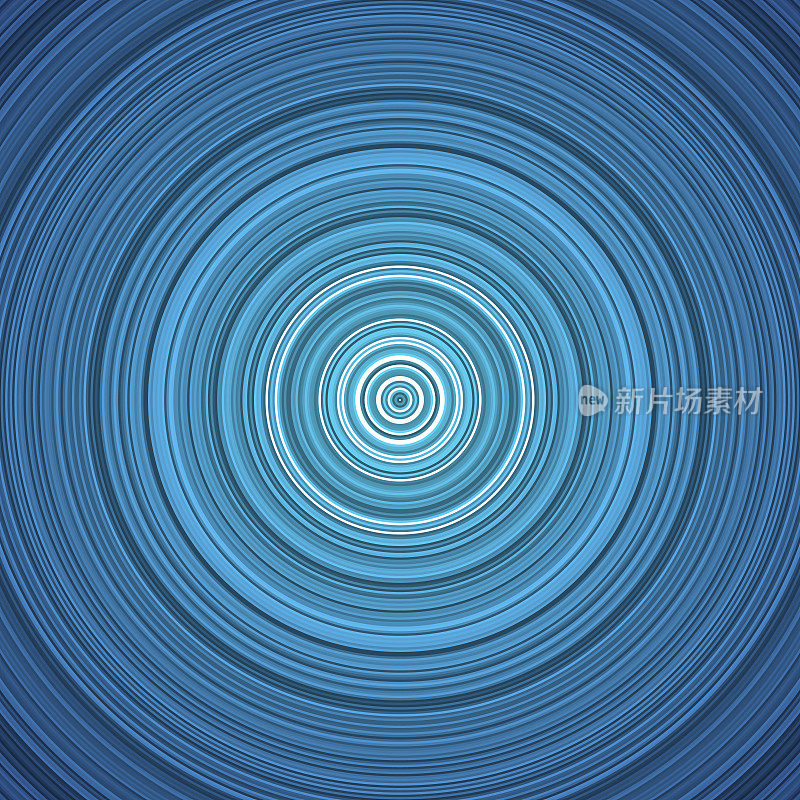 一个迷人的模式同心圆在不同的蓝色阴影，与温和的小插图效果。图案的核心放射出更明亮的色调，吸引人们的目光