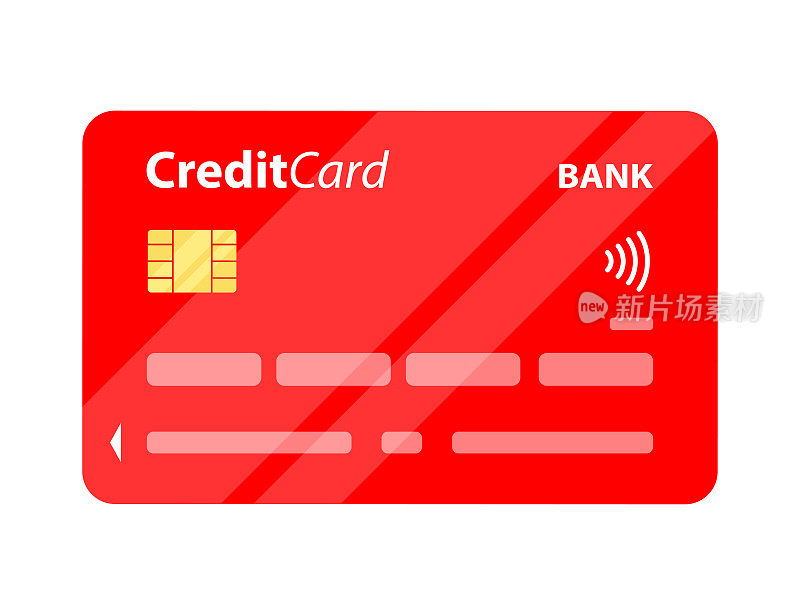 简单的信用卡在白色的背景。
