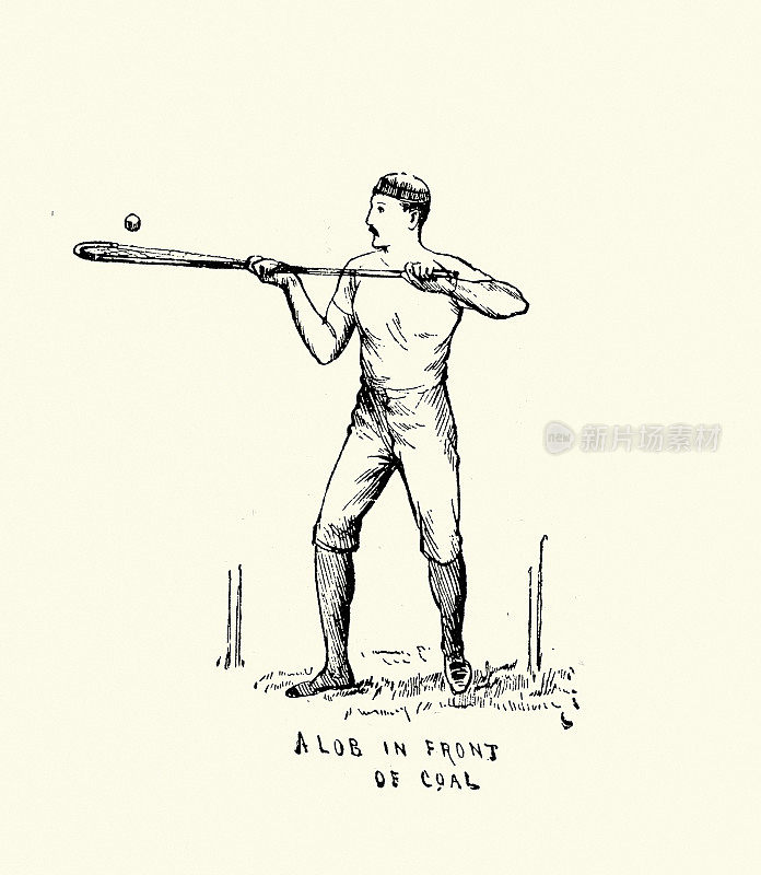 曲棍球比赛，球员，球门前吊射，历史体育，19世纪维多利亚