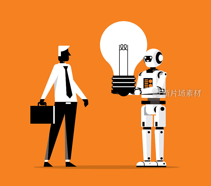 人工智能机器人-灯泡-商人