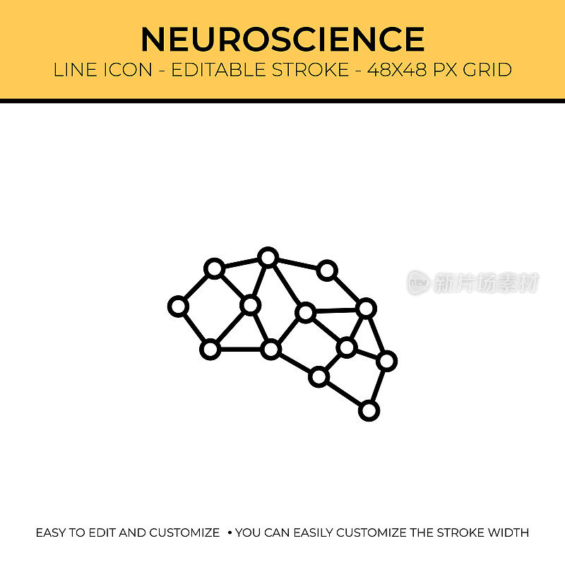 神经科学单线图标