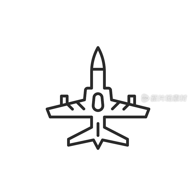 战争飞机图标。飞机图标孤立在白色背景。空军相关的图标。矢量图