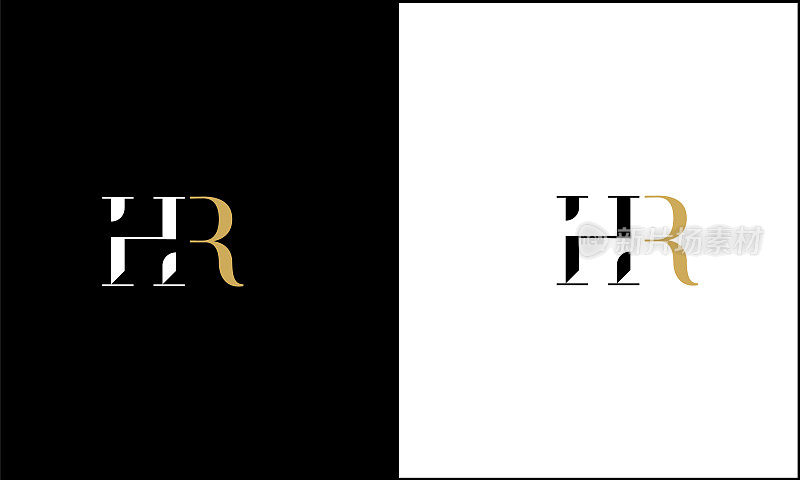 HR,RH抽象字母标志字母组合