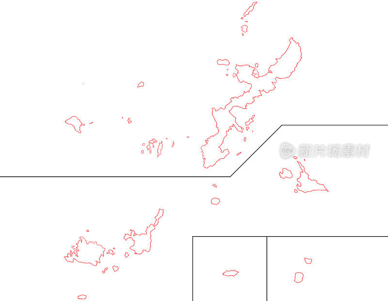 冲绳地图白色插图