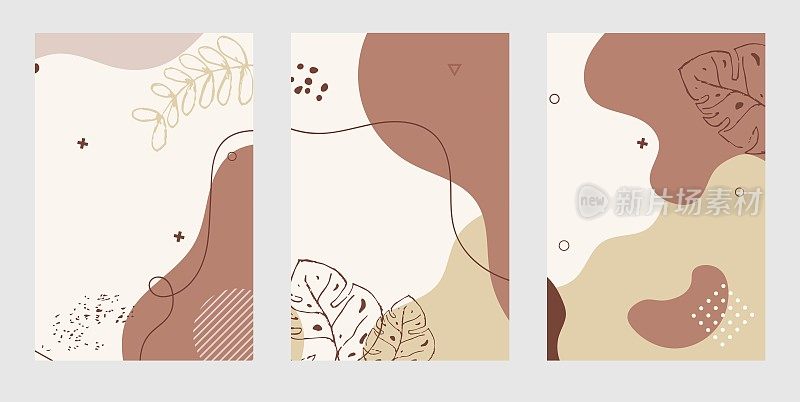 集现代花卉矢量彩色粉彩抽象背景