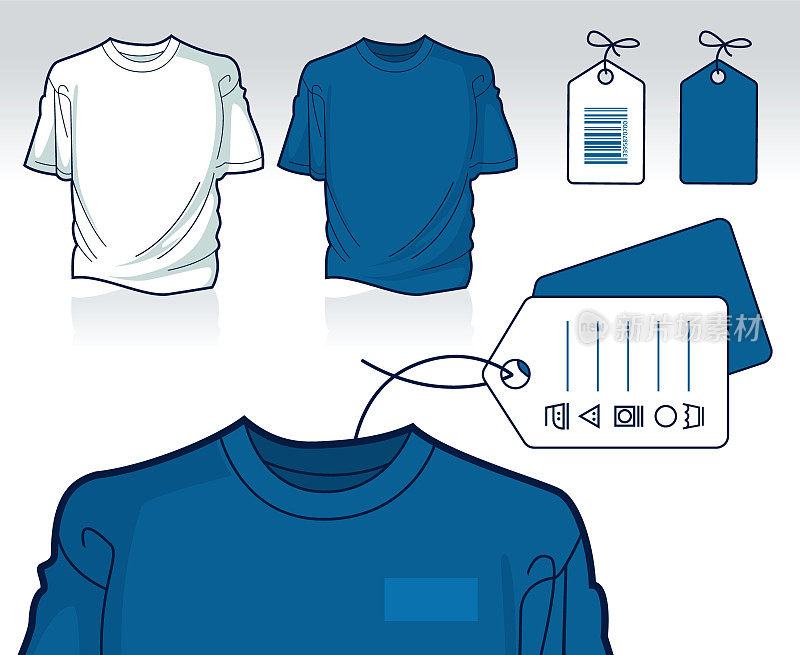 t恤模板和价格标签插图