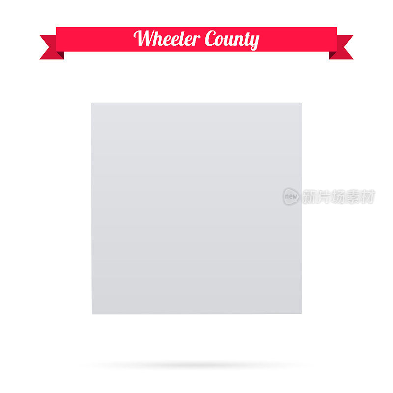 内布拉斯加州的惠勒县。白底红旗地图