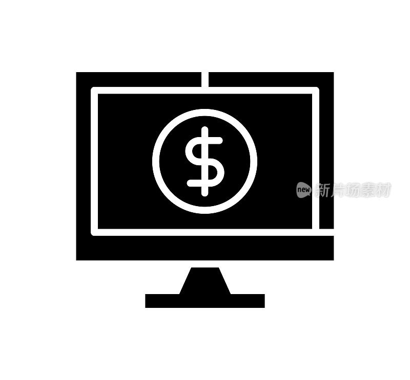 数字财富黑色填充矢量图标
