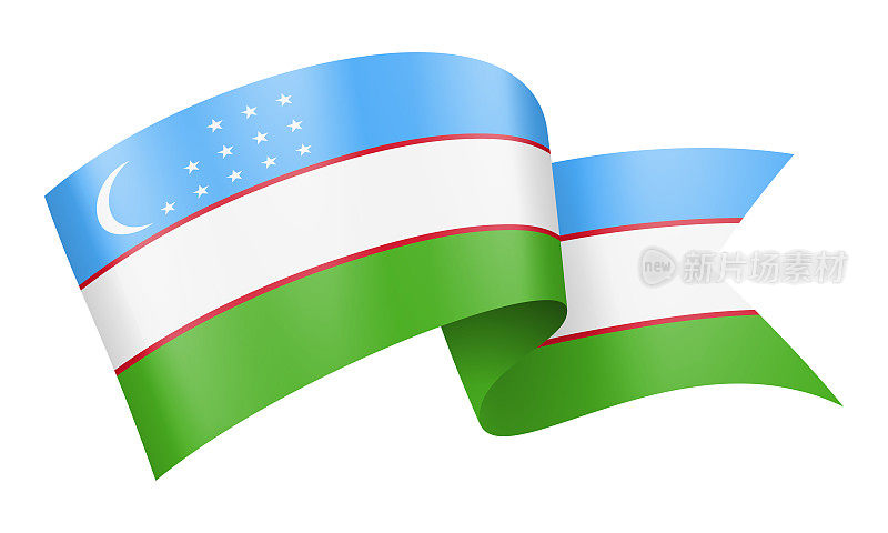 乌兹别克斯坦国旗丝带-矢量股票插图
