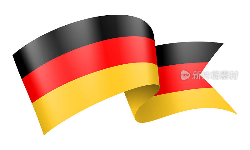 德国国旗丝带-矢量股票插图
