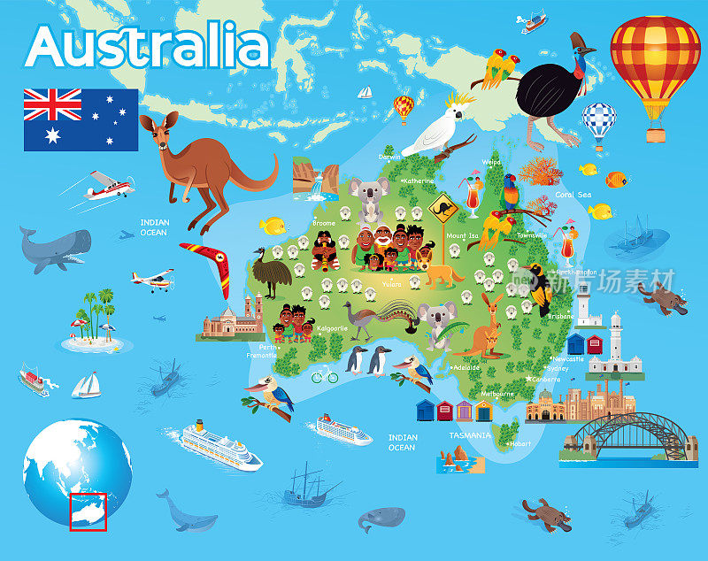 澳大利亚旅游地图