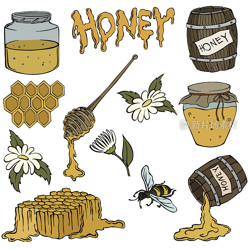蜂蜜矢量轮廓