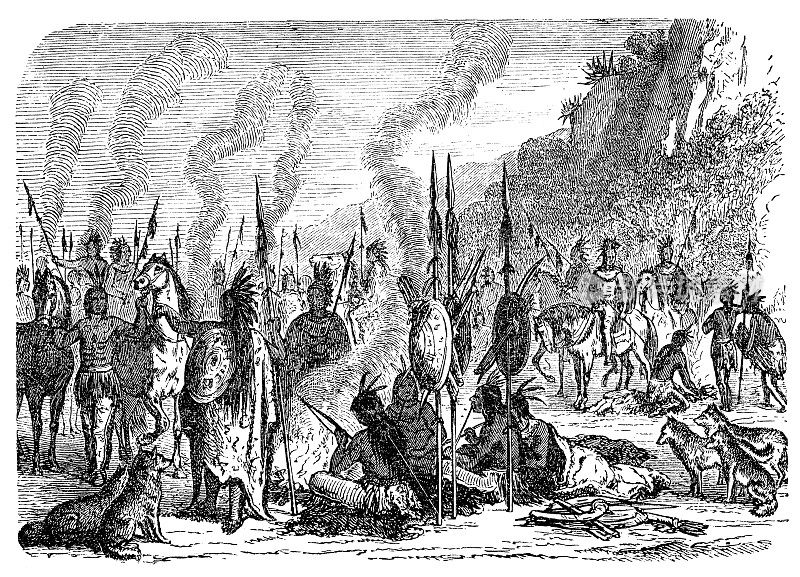 1870年美国印第安人营地